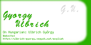 gyorgy ulbrich business card